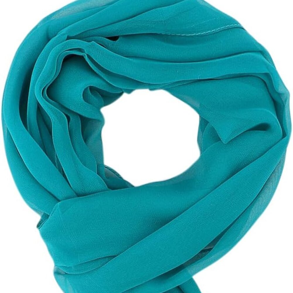 Teal Yeieeo Solid Color Scarves Silk Long Scarf Lightweight Accent Scarf